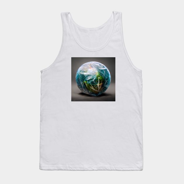 Earth Wrapped in a Plastic Bag Tank Top by benheineart